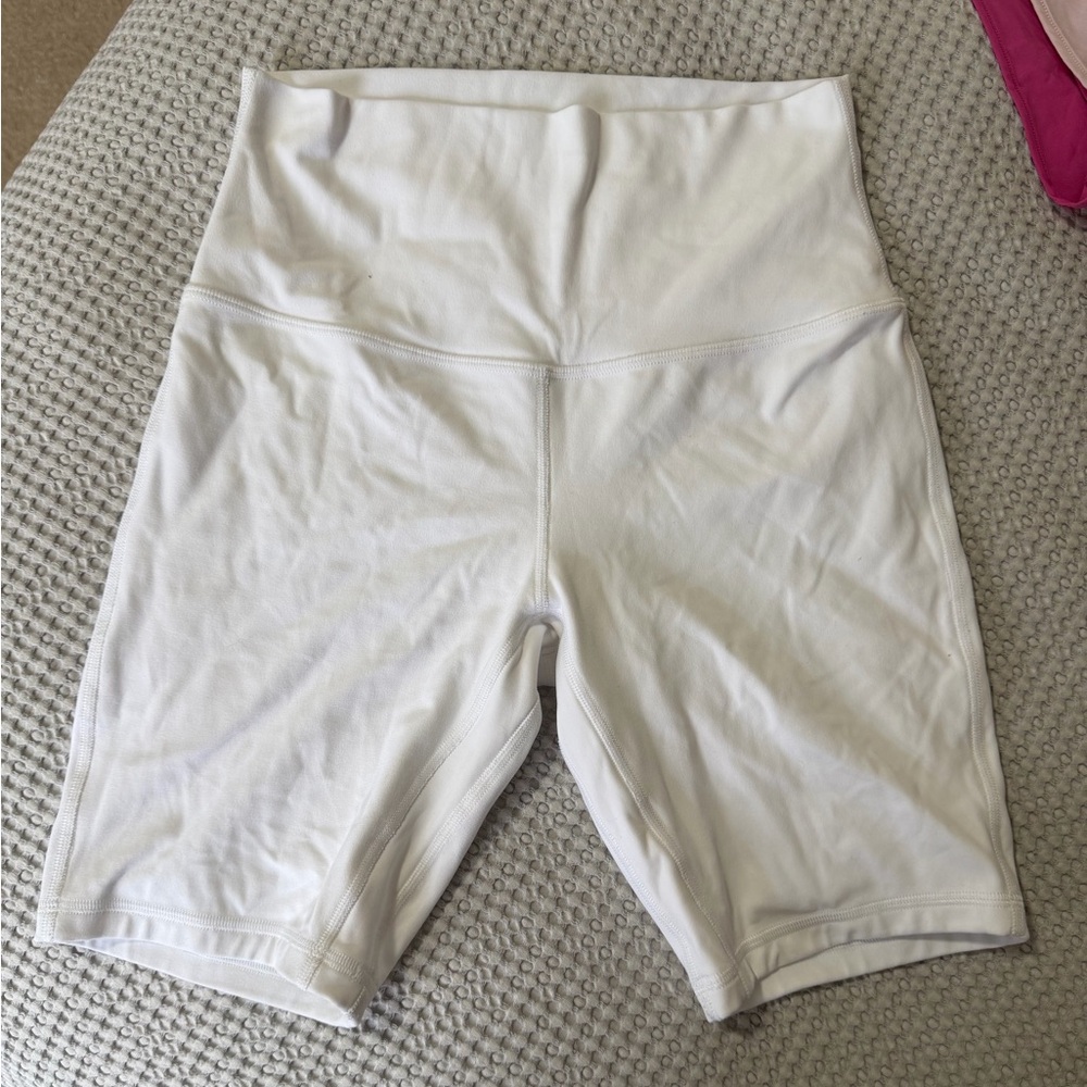 White lulu align shorts